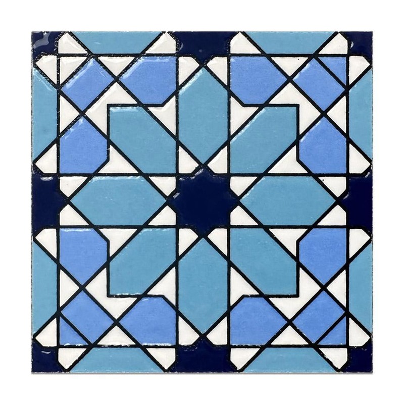 100x100mm Blue Geometric Grid Tiles TQ39-MOSC9816