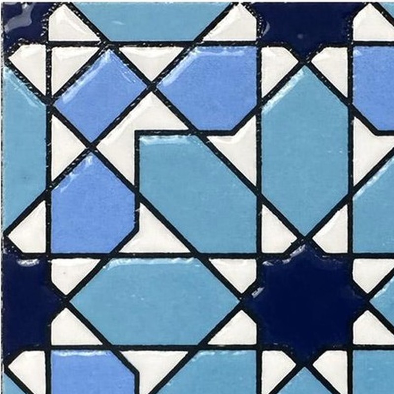 100x100mm Blue Geometric Grid Tiles TQ39-MOSC9816
