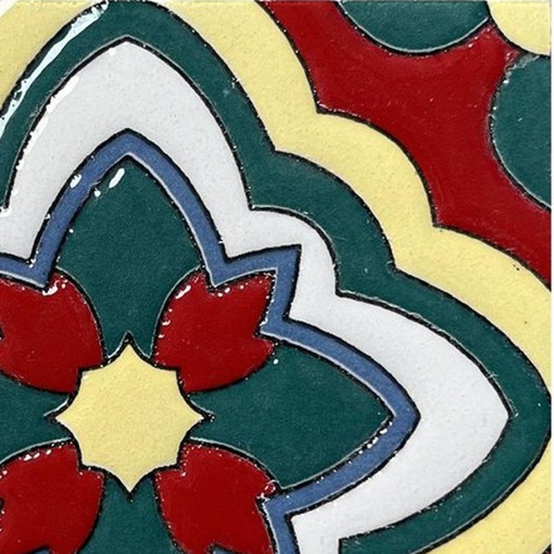 100x100mm Green Red Flower Tiles TQ39-CN1222