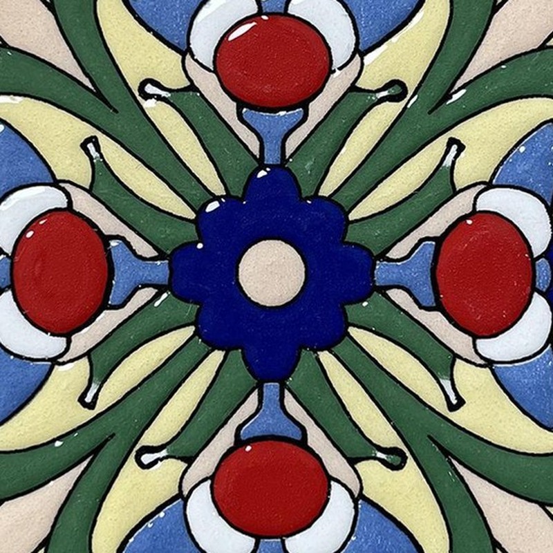 100x100mm Blue Floral Cross Tiles TQ39-CN1226