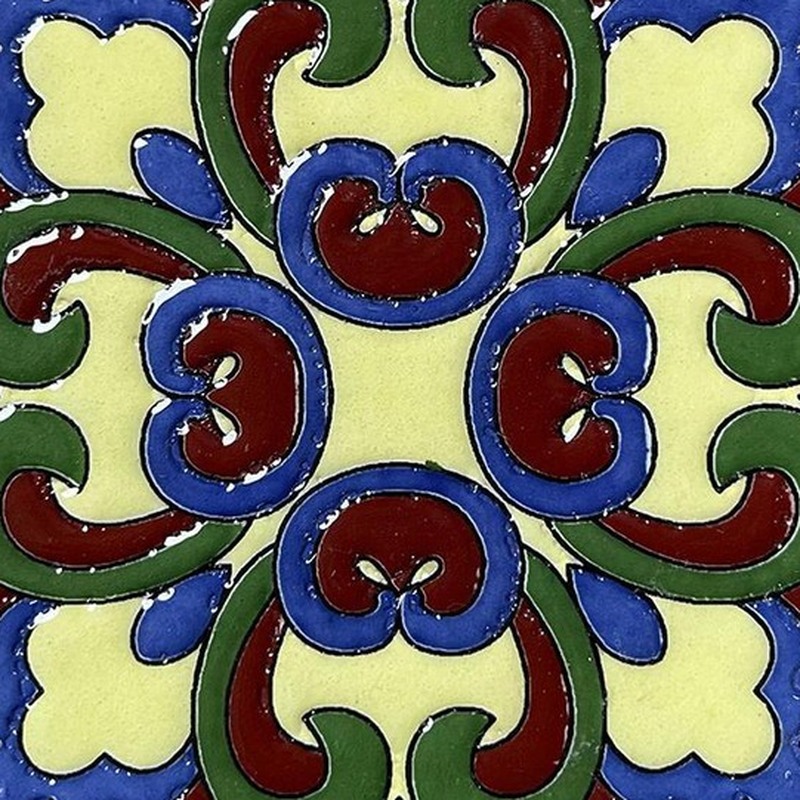 100x100mm Red Green Floral Frame Tiles TQ39-CN1227