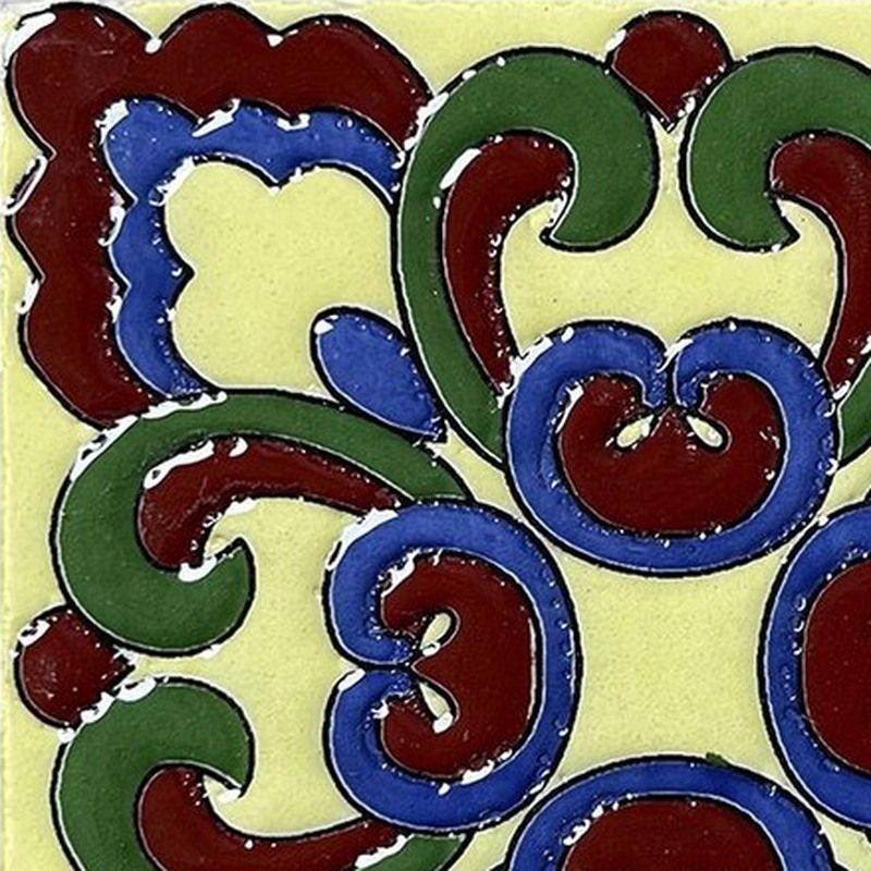 100x100mm Red Green Floral Frame Tiles TQ39-CN1227
