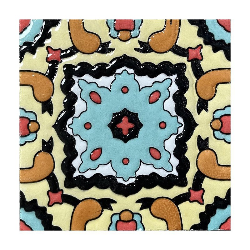 100x100mm Pale Blue Ornamental Star Tiles TQ39-CN1229