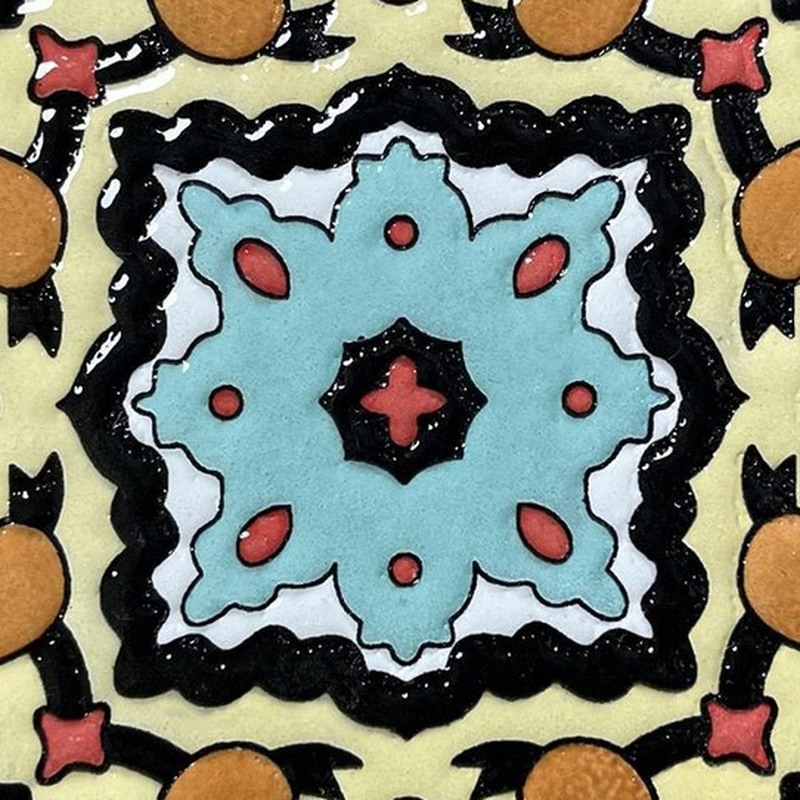 100x100mm Pale Blue Ornamental Star Tiles TQ39-CN1229