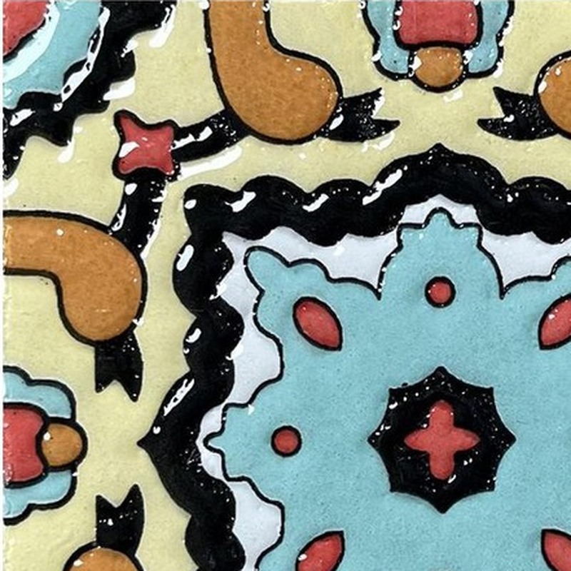 100x100mm Pale Blue Ornamental Star Tiles TQ39-CN1229