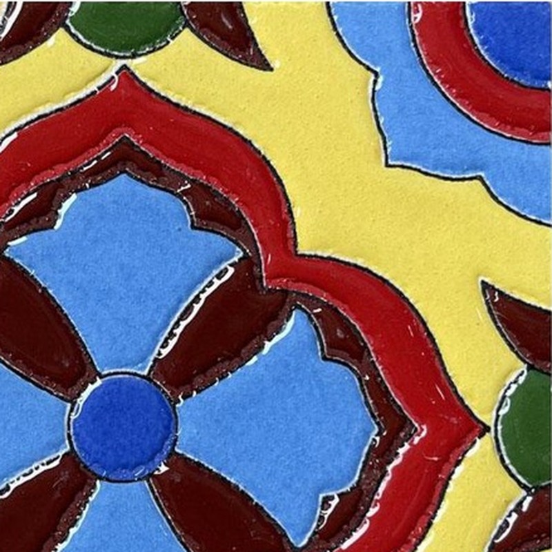 100x100mm Blue Red Medallion Tiles TQ39-CN1231