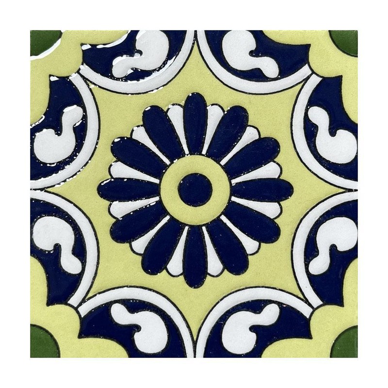 100x100mm Navy Yellow Flower Tiles TQ39-CN1233