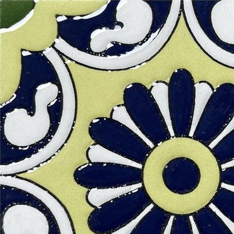 100x100mm Navy Yellow Flower Tiles TQ39-CN1233