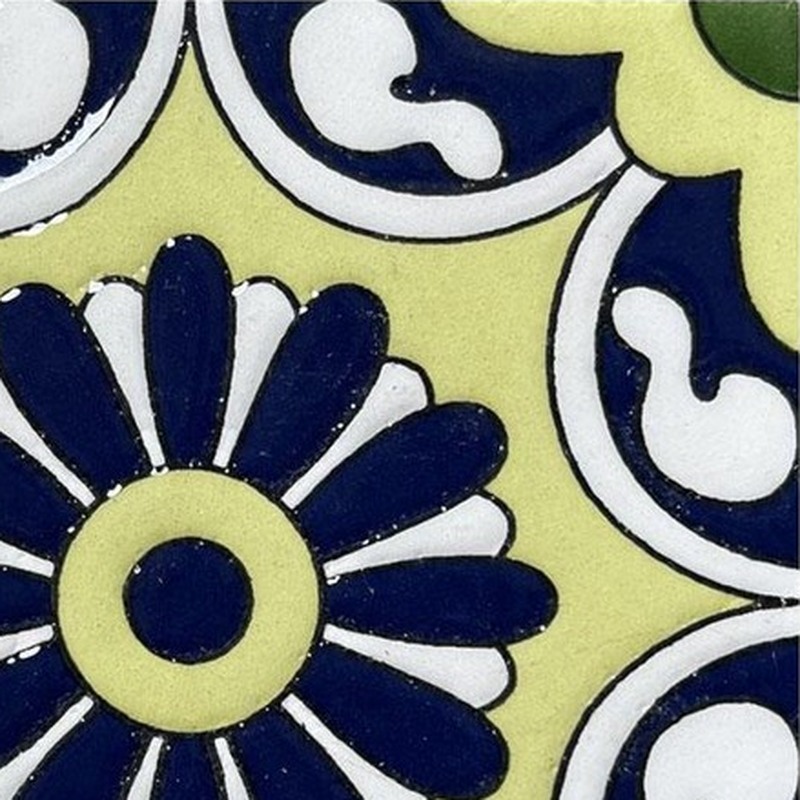 100x100mm Navy Yellow Flower Tiles TQ39-CN1233