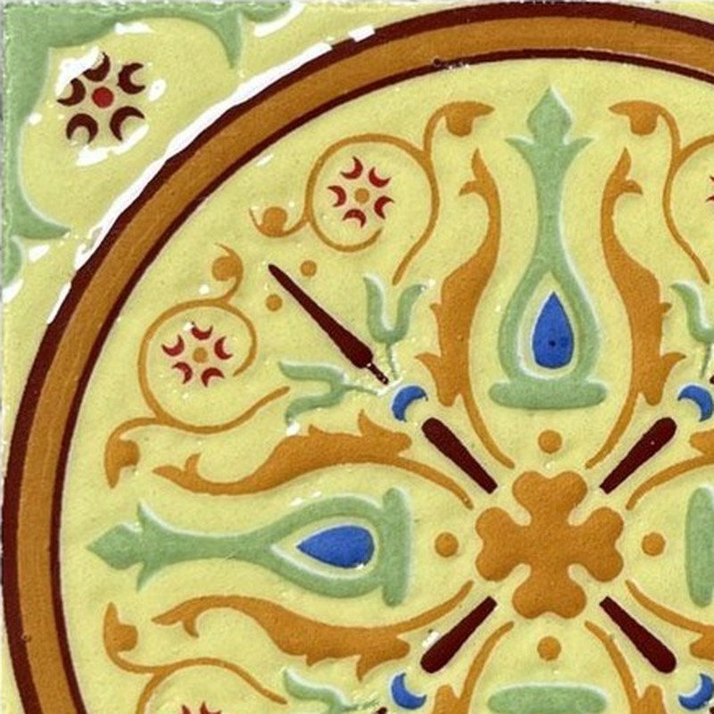 100x100mm Cream Floral Medallion Tiles TQ39-CN1235