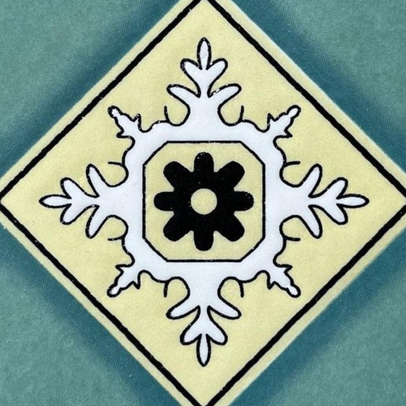 100x100mm Teal Diamond Floral Tiles TQ39-CN1236