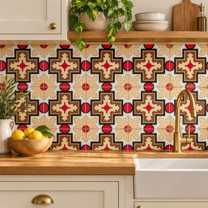 100x100mm Terracotta Cross Tiles TQ39-CN1241