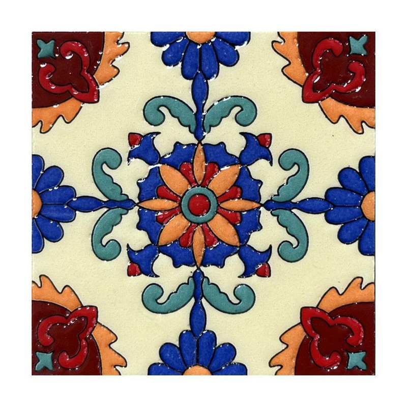 100x100mm Multicolour Floral Tiles TQ39-CN1243