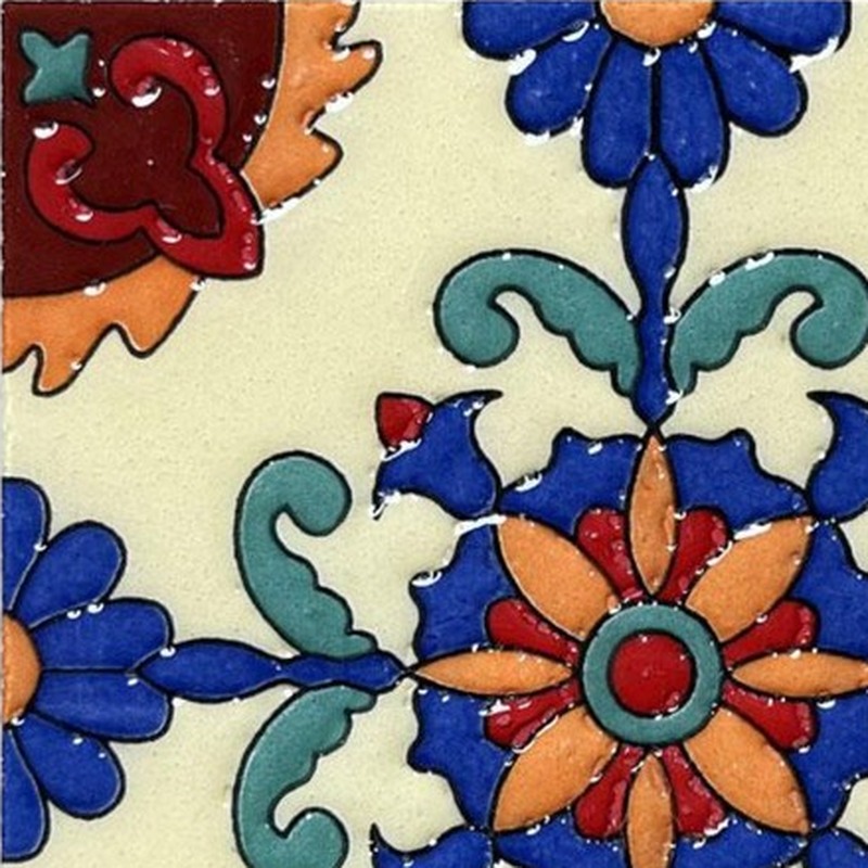 100x100mm Multicolour Floral Tiles TQ39-CN1243