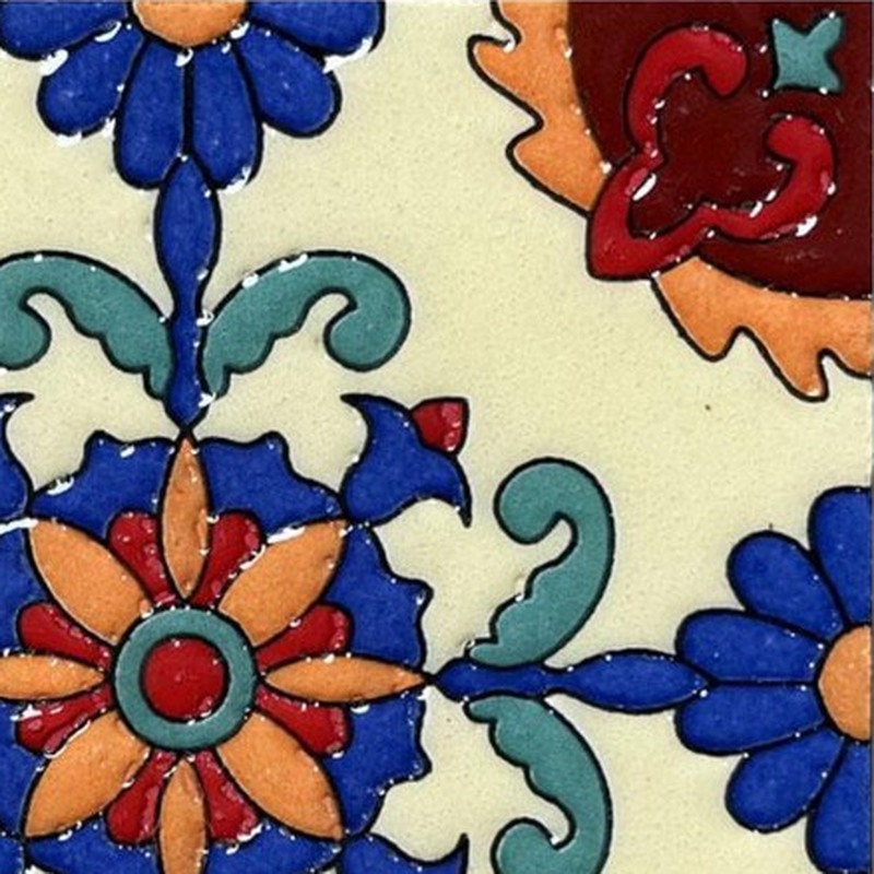 100x100mm Multicolour Floral Tiles TQ39-CN1243