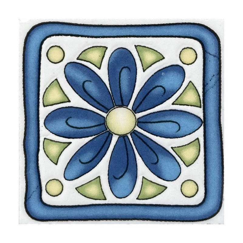 100x100mm Blue Petal Flower Tiles TQ39-CN1247