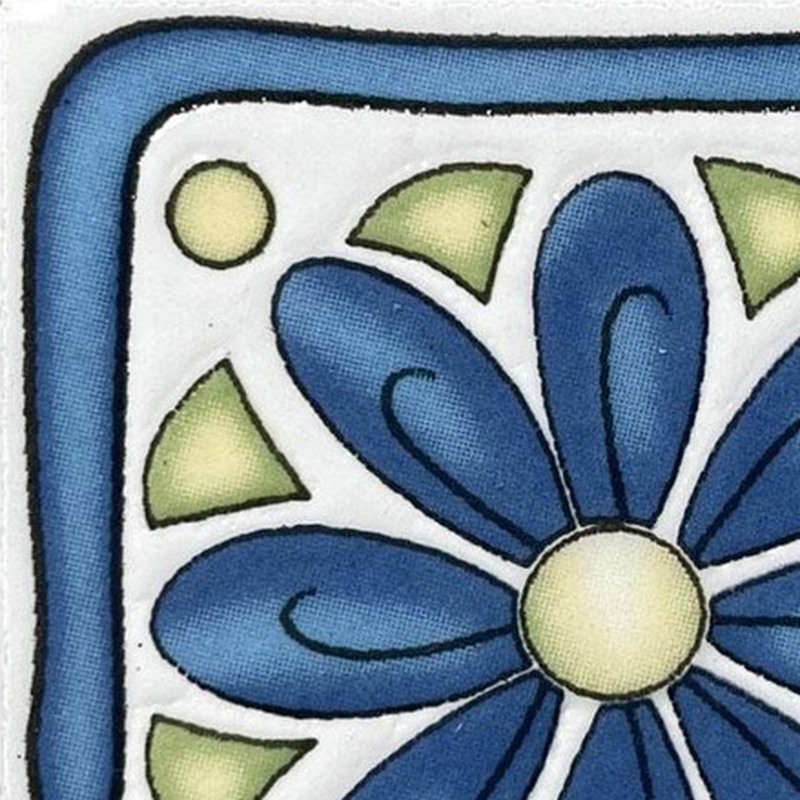 100x100mm Blue Petal Flower Tiles TQ39-CN1247