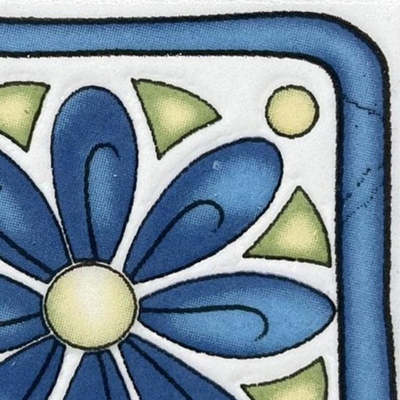 100x100mm Blue Petal Flower Tiles TQ39-CN1247
