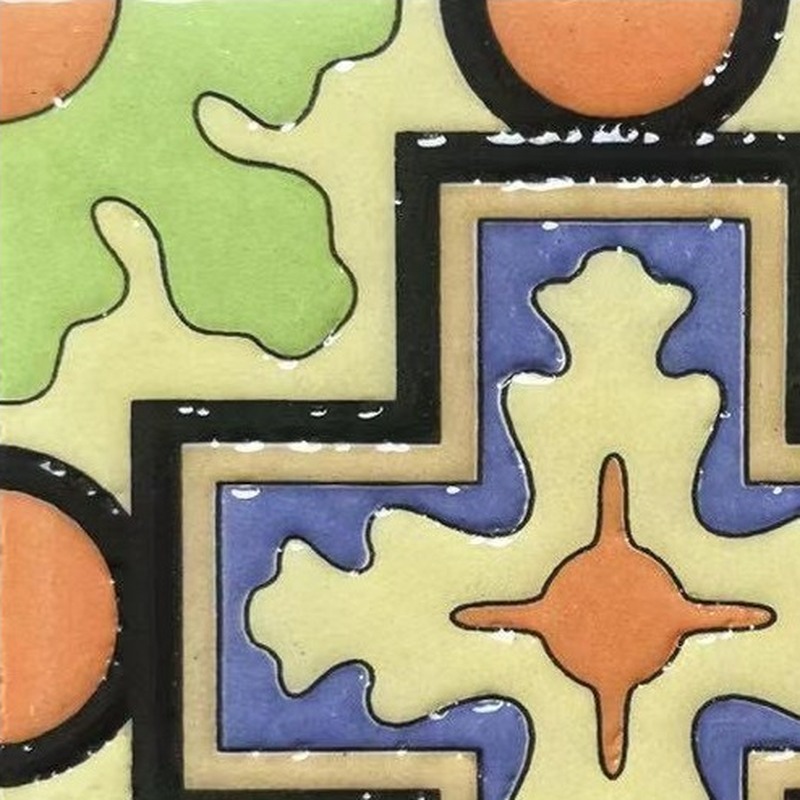100x100mm Green Ochre Cross Tiles TQ39-CN1248