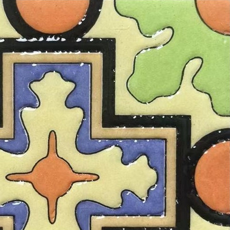 100x100mm Green Ochre Cross Tiles TQ39-CN1248