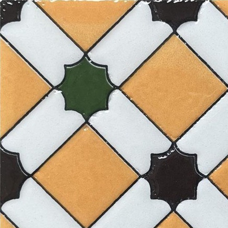 100x100mm Ochre Geometric Lattice Tiles TQ39-CN1249