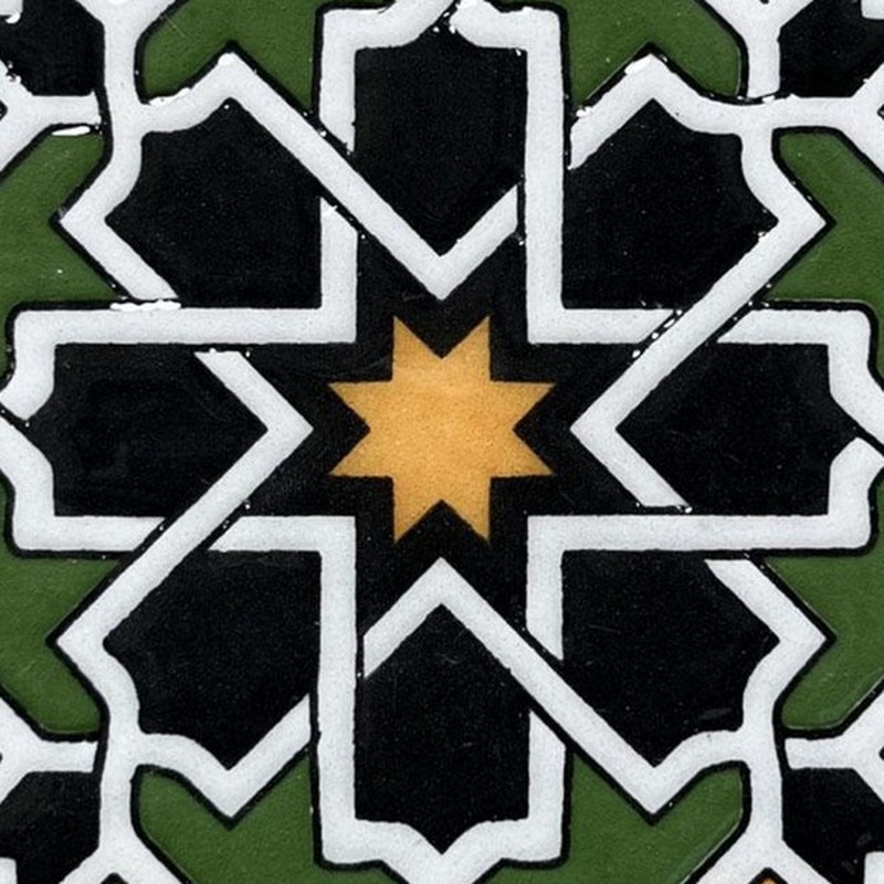 100x100mm Black White Star Geometry Tiles TQ39-CN1251