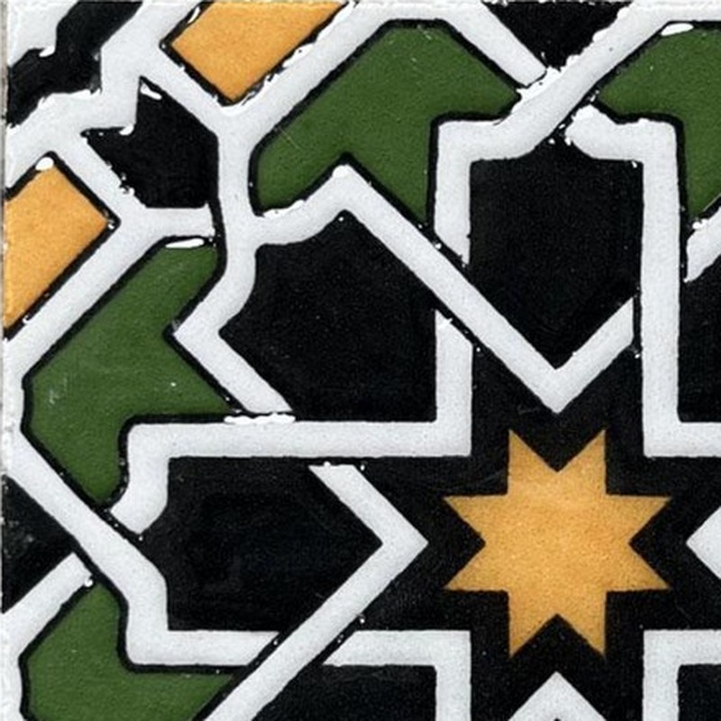 100x100mm Black White Star Geometry Tiles TQ39-CN1251