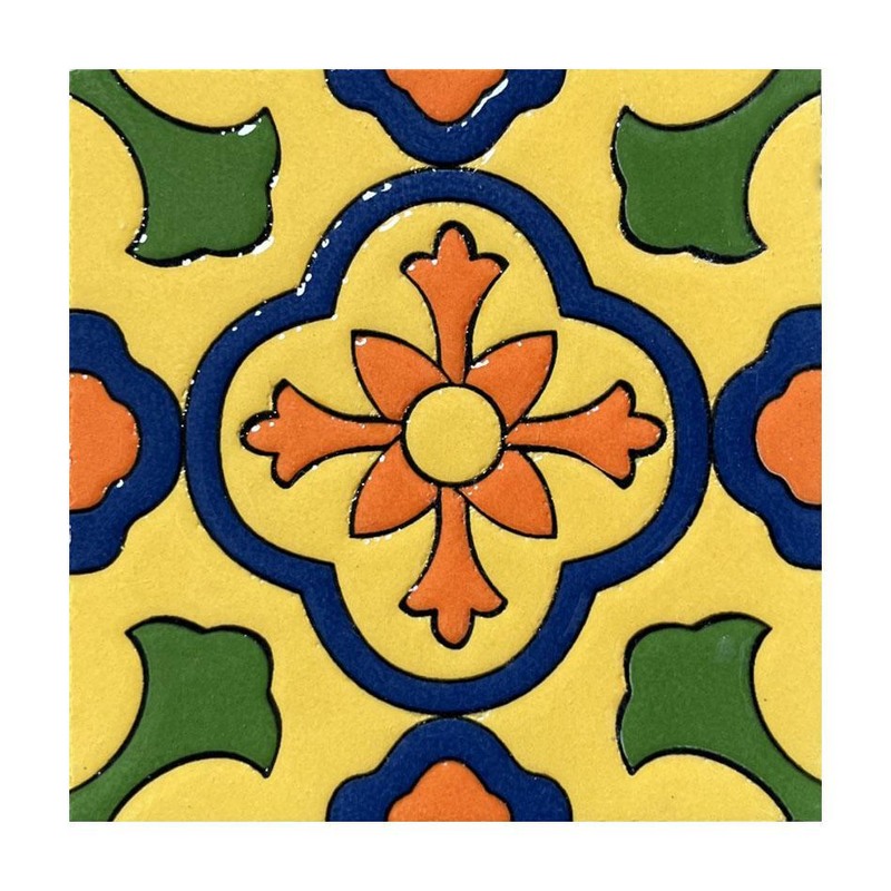100x100mm Yellow Green Flower Tiles TQ39-CN1255