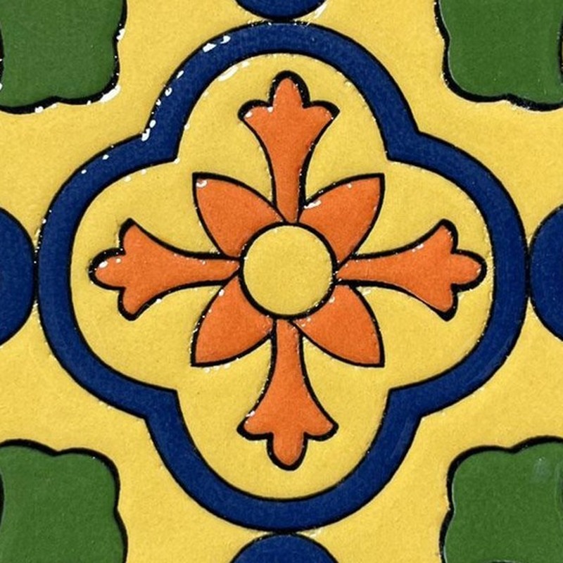 100x100mm Yellow Green Flower Tiles TQ39-CN1255