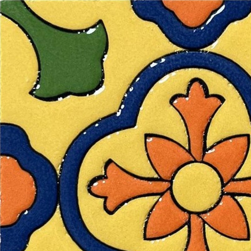 100x100mm Yellow Green Flower Tiles TQ39-CN1255