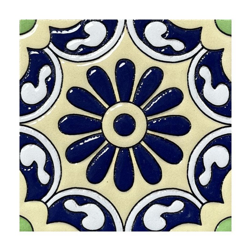 100x100mm Blue Yellow Daisy Tiles TQ39-CN1257