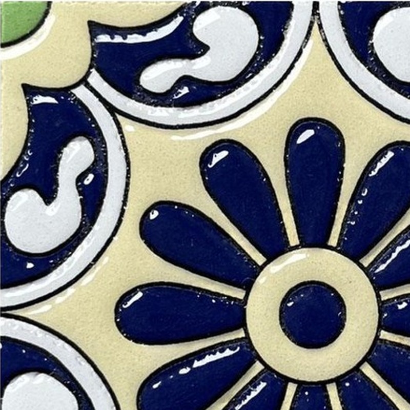 100x100mm Blue Yellow Daisy Tiles TQ39-CN1257