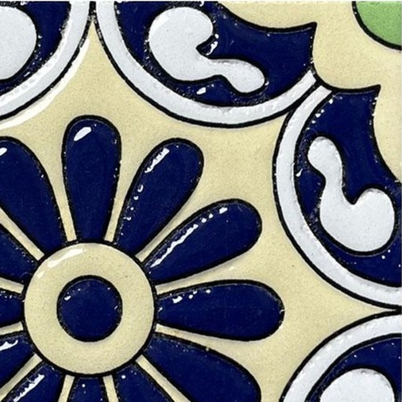 100x100mm Blue Yellow Daisy Tiles TQ39-CN1257