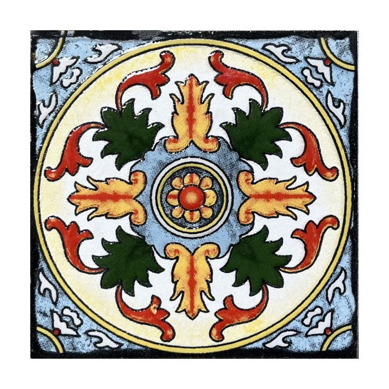 100x100mm Cream Floral Medallion Tiles TQ39-CN1274