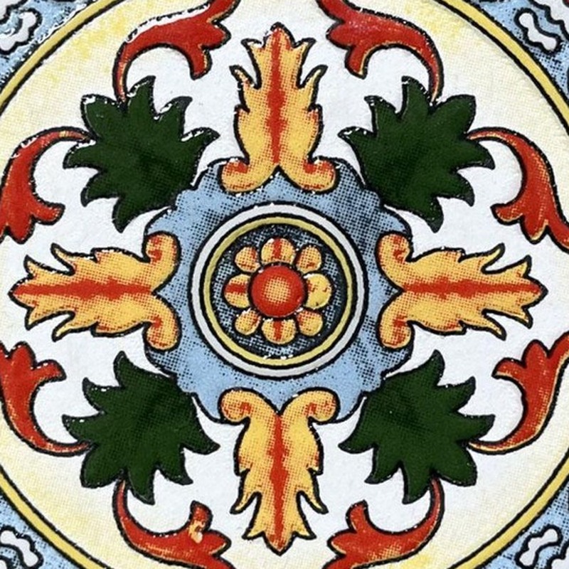 100x100mm Cream Floral Medallion Tiles TQ39-CN1274