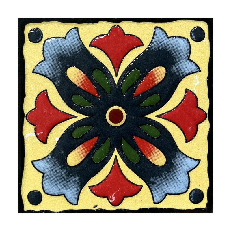 100x100mm Black Red Flower Tiles TQ39-CN1277