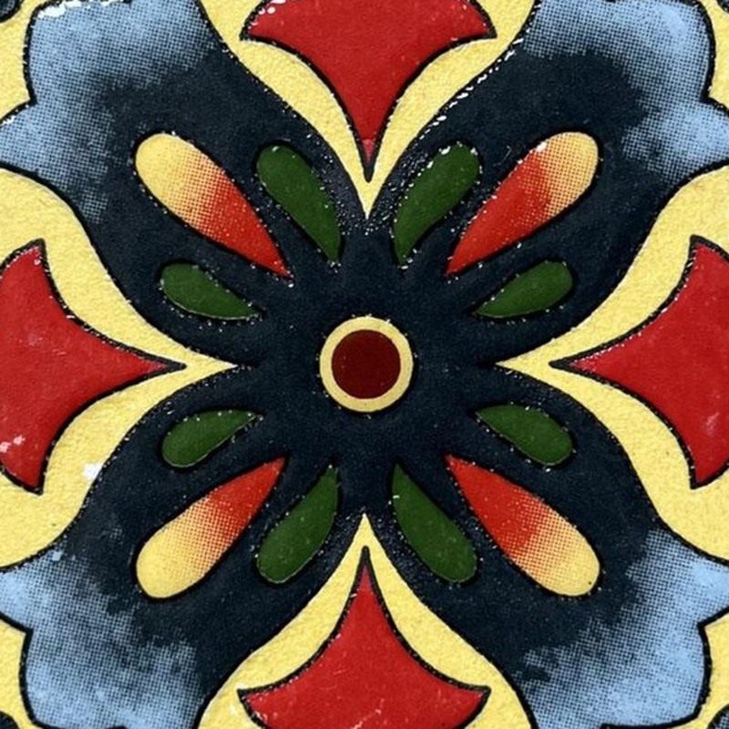 100x100mm Black Red Flower Tiles TQ39-CN1277