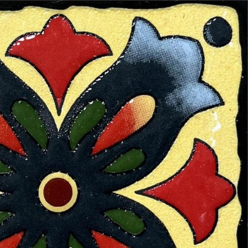 100x100mm Black Red Flower Tiles TQ39-CN1277