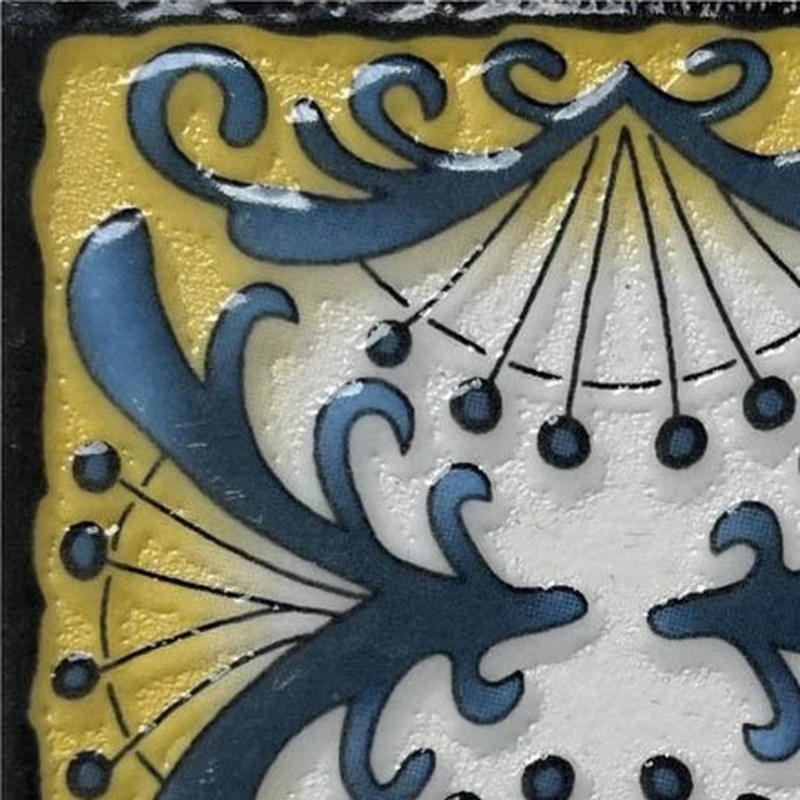 100x100mm Blue Cream Ornamental Scroll Tiles TQ39-CN1282