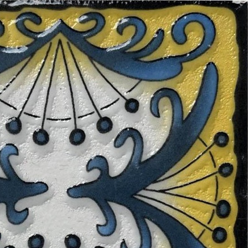 100x100mm Blue Cream Ornamental Scroll Tiles TQ39-CN1282