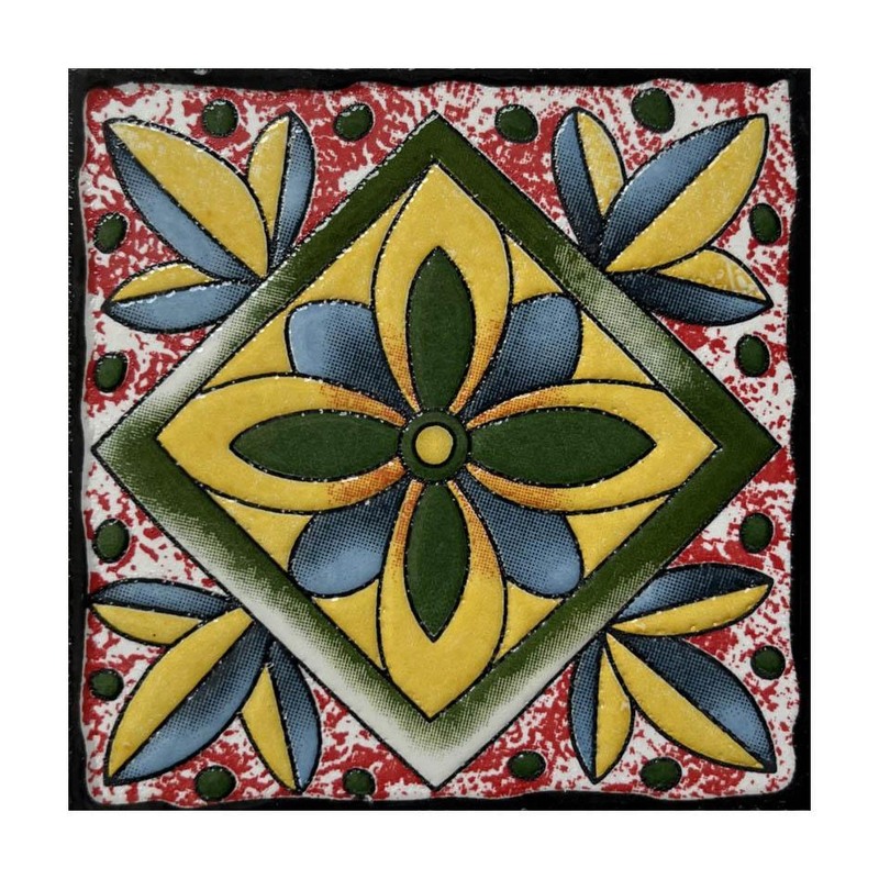100x100mm Green Yellow Petal Diamond Tiles TQ39-CN1286