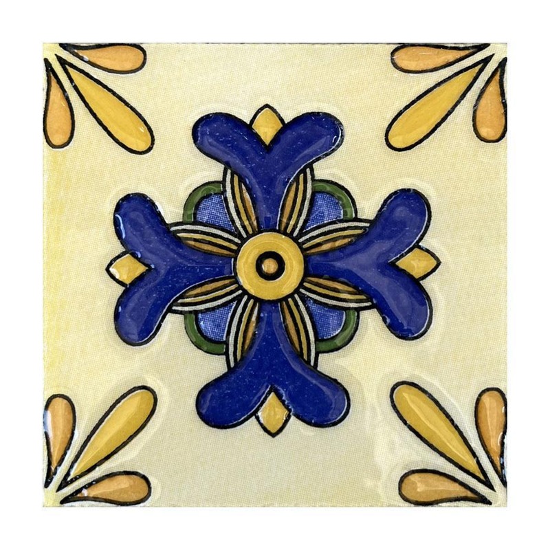 100x100mm Cream Blue Flower Tiles TQ39-CN1363