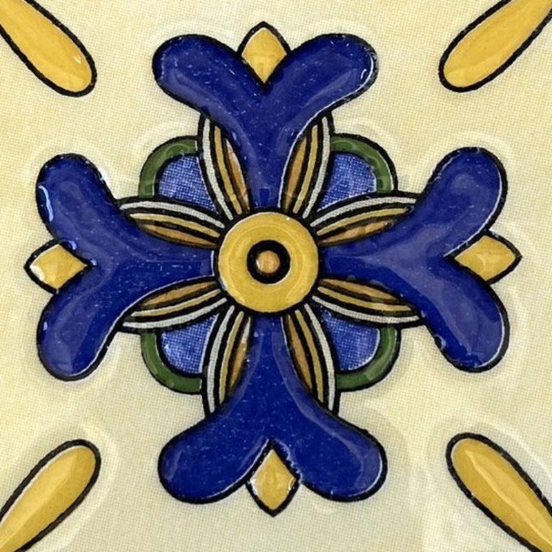 100x100mm Cream Blue Flower Tiles TQ39-CN1363