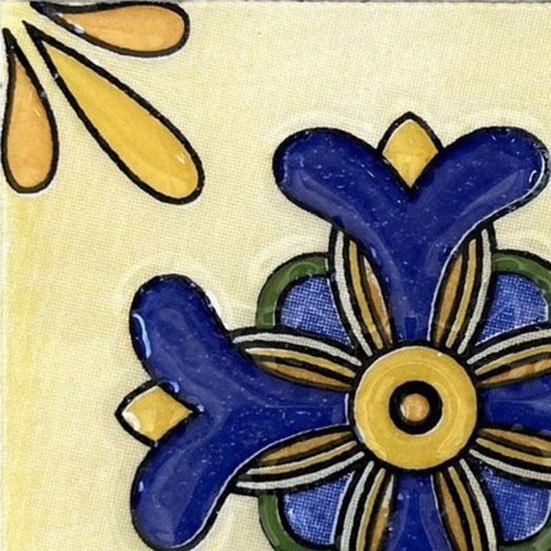 100x100mm Cream Blue Flower Tiles TQ39-CN1363
