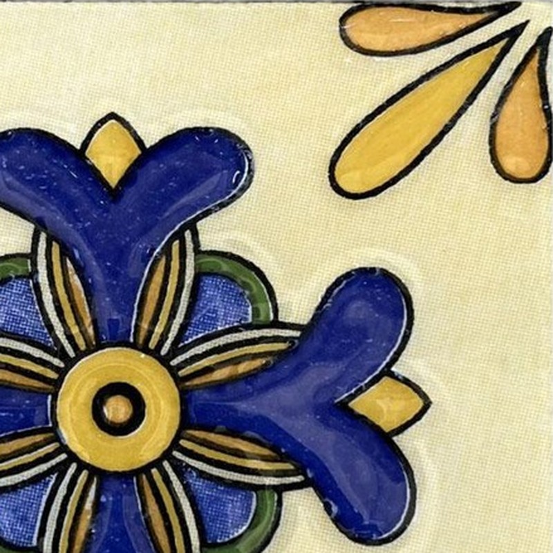 100x100mm Cream Blue Flower Tiles TQ39-CN1363