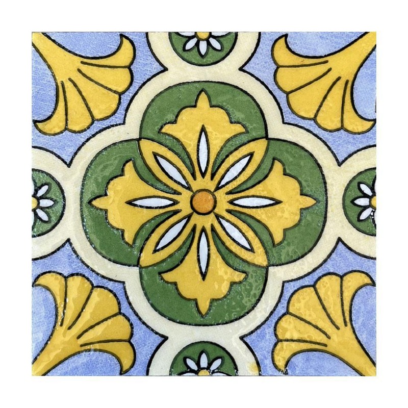 100x100mm Green Yellow Flower Tiles TQ39-CN1369