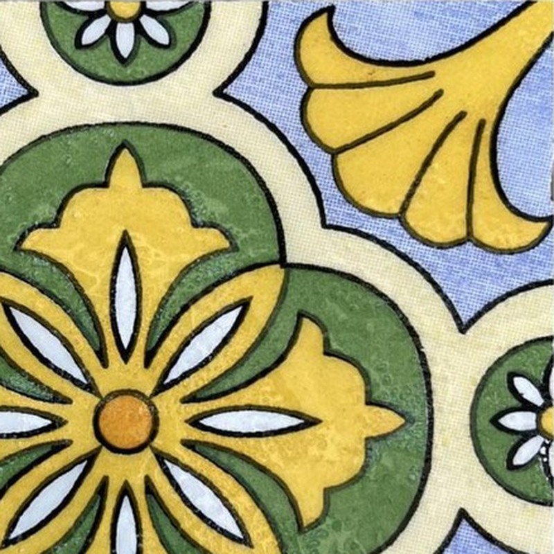 100x100mm Green Yellow Flower Tiles TQ39-CN1369
