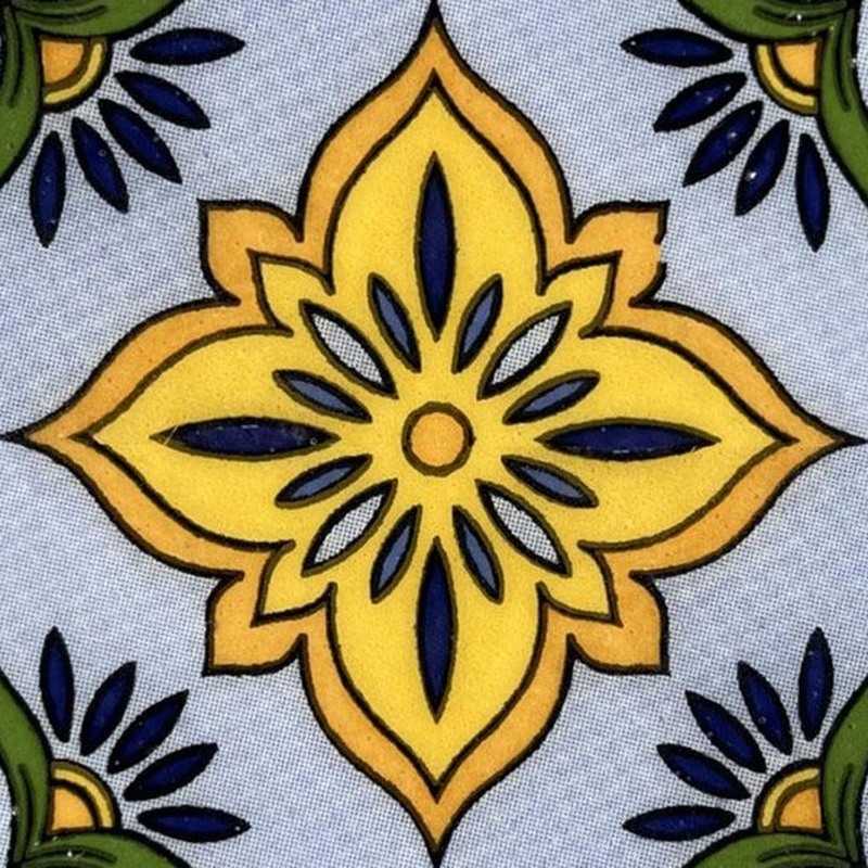 100x100mm Yellow Botanical Flower Tiles TQ39-CN1370