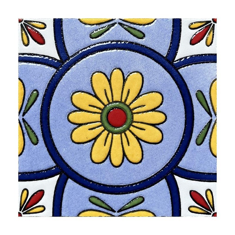 100x100mm Blue Yellow Daisy Tiles TQ39-CN1372
