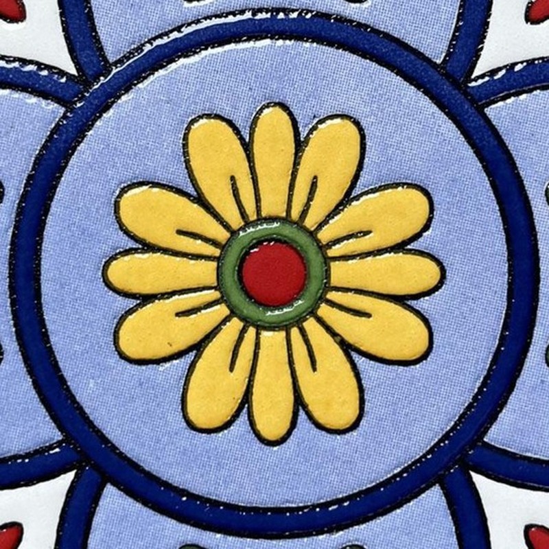 100x100mm Blue Yellow Daisy Tiles TQ39-CN1372